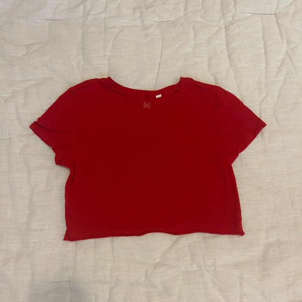 PacSun Women's Red Cropped T-Shirt